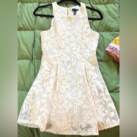 Aqua Dresses & Skirts - Ivory Floral Sleeveless Dress by Aqua- Sleeveless, Short